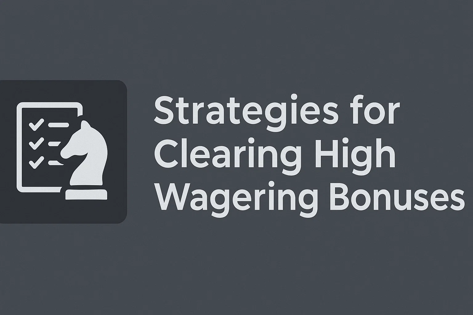 Strategies for Clearing High Wagering Bonuses